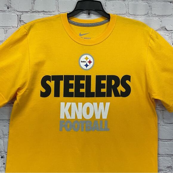 Nike NFL Pittsburgh Steelers T-Shirt Men's Size M Gold Football Game Tailgating - Picture 3 of 4
